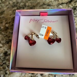 NWT Betsey Johnson Cherry Post Earrings